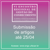 VI Encontro Regional de Gestão do Conhecimento : Submissão de artigos até 25/04